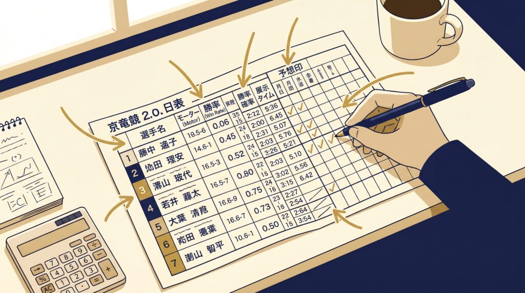 出走表競艇の見方を完全攻略！初心者でも勝率が上がる5つのチェックポイント【2024年版】