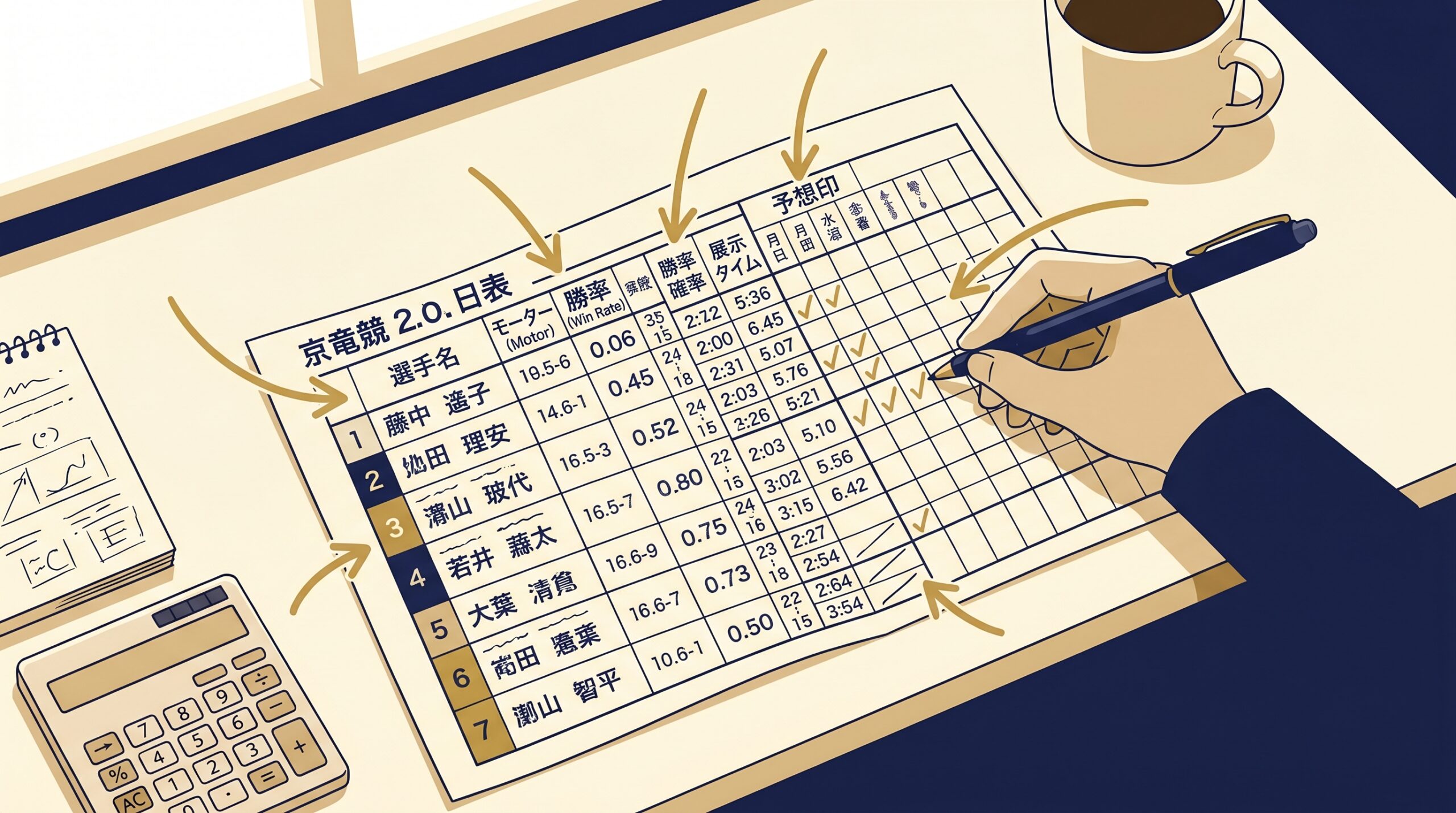 出走表競艇の見方を完全攻略！初心者でも勝率が上がる5つのチェックポイント【2024年版】